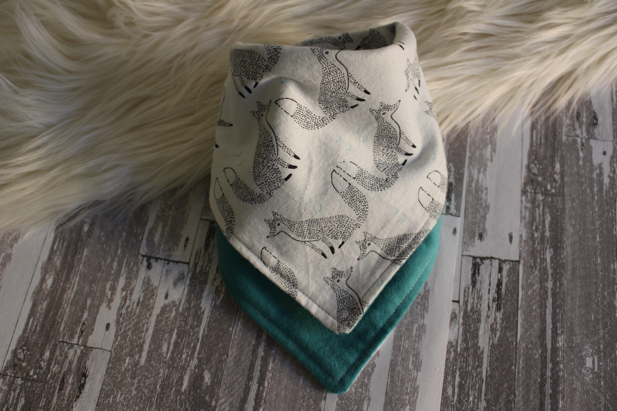 Blue Fox Reversible Bandana Bib - Harper + Hudson